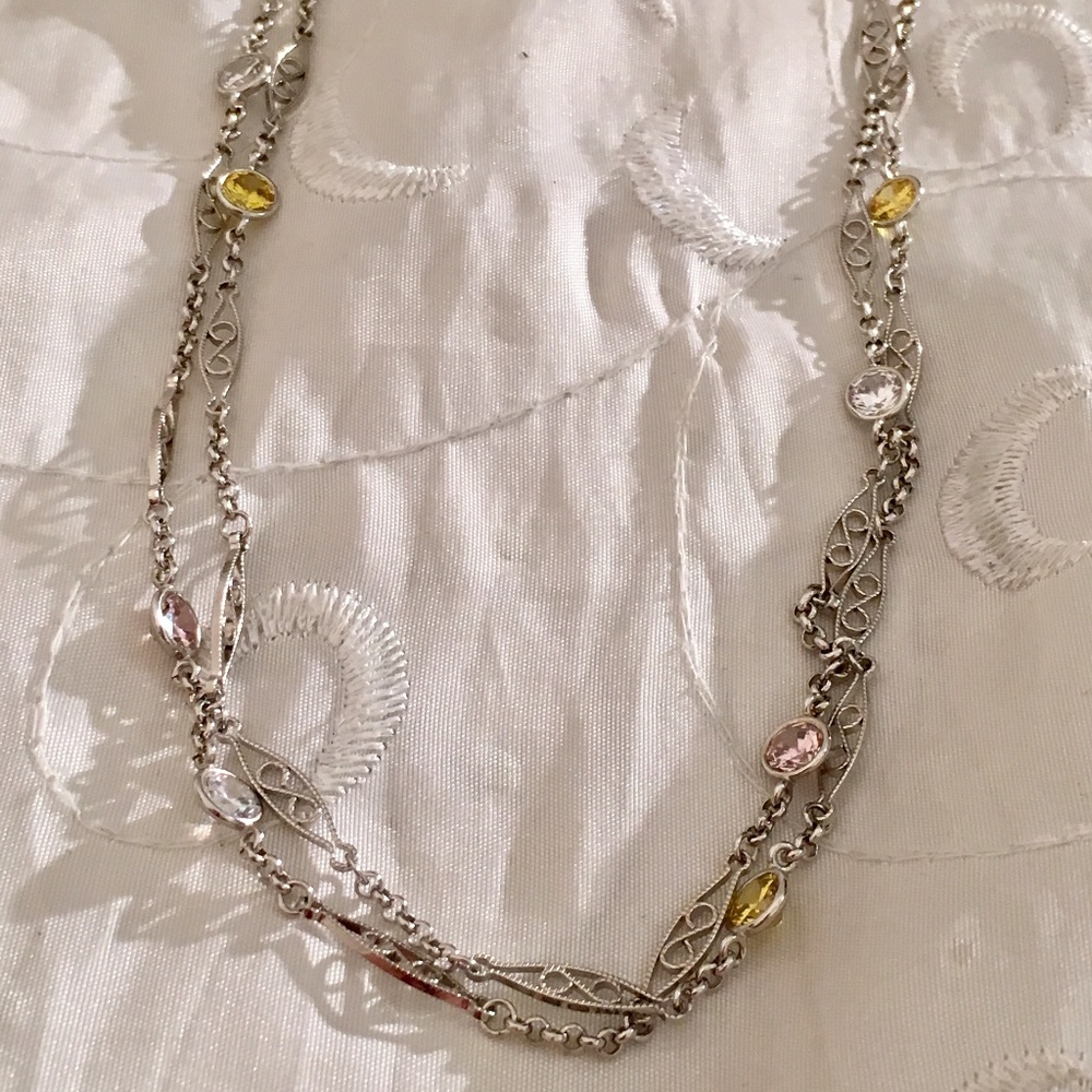Sterling Silver Swarovski Crystal Necklace - Picture 6 of 7